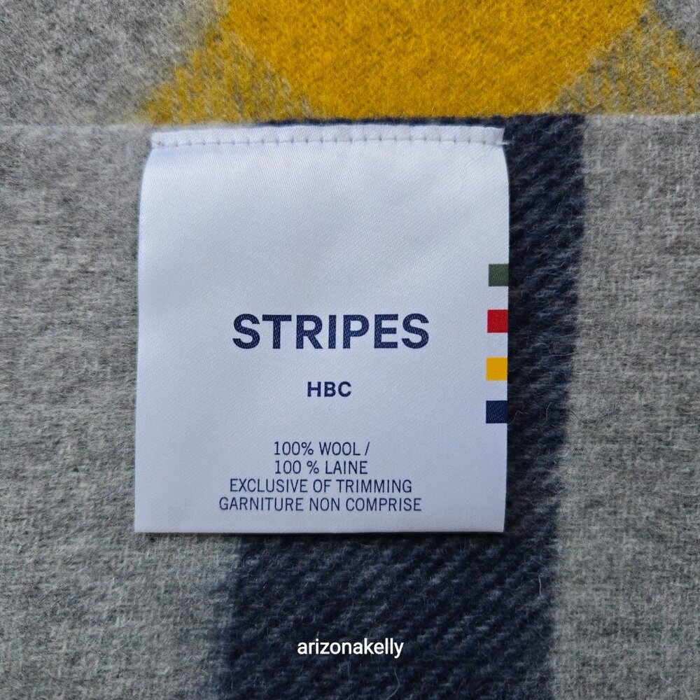 NWOT Hudson's Bay Company 100% Wool Stripes Colorful HBC - Picture 8 of 11